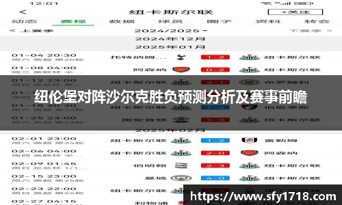 纽伦堡对阵沙尔克胜负预测分析及赛事前瞻
